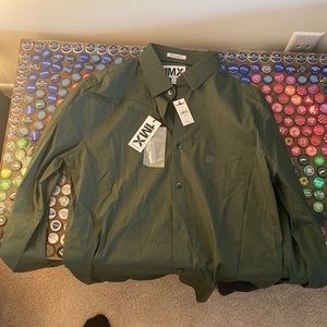 Green Express Dress shirt -Mens Size Large, Extra Slim Fit- NWT